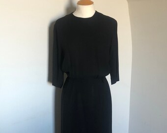 1950s Little Black Wiggle Dress by Tranell Dallas Size M