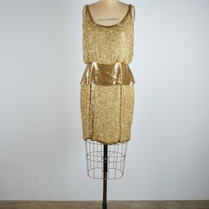 imperial beading dress Rare 1920's Beaded Silk Couture Flapper Dress in Midnight Blue / SM –  Xtabay Vintage main image 1