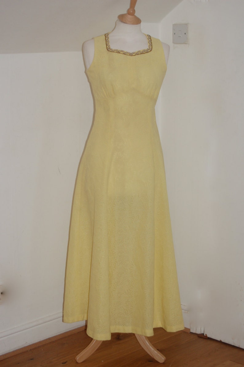 canary yellow long dress
