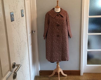 1960s Opera Coat/ overcoat in Light Plum size Size M