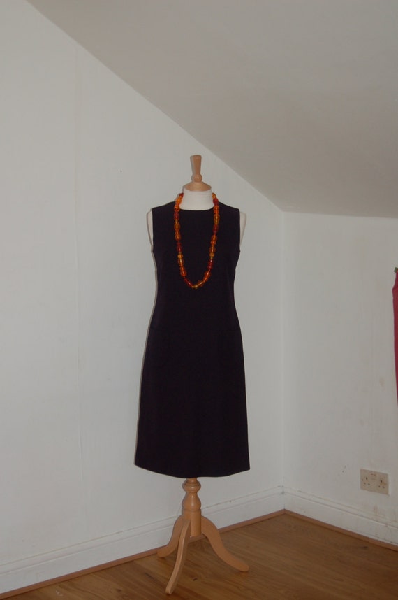 50's/60's, finely tailored MR. STANLEY, navy blue wool FITTED dress 50's/60's, finely tailored MR. STANLEY, navy blue wool FITTED dress