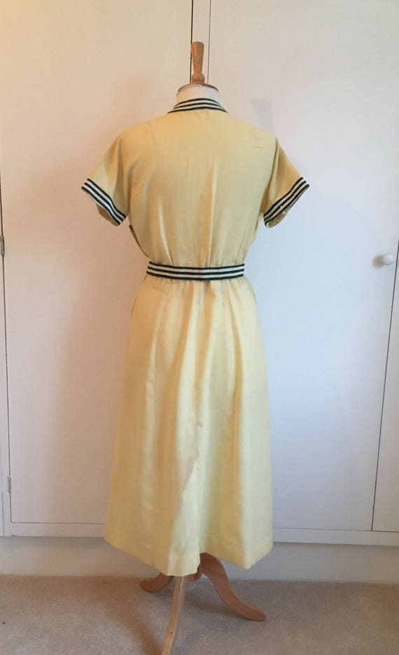 Lemon Yellow Vintage 1950's tennis style dress wi… - image 7