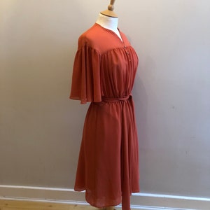 Beautiful 1970s burnt orange Cocktail dress Size M