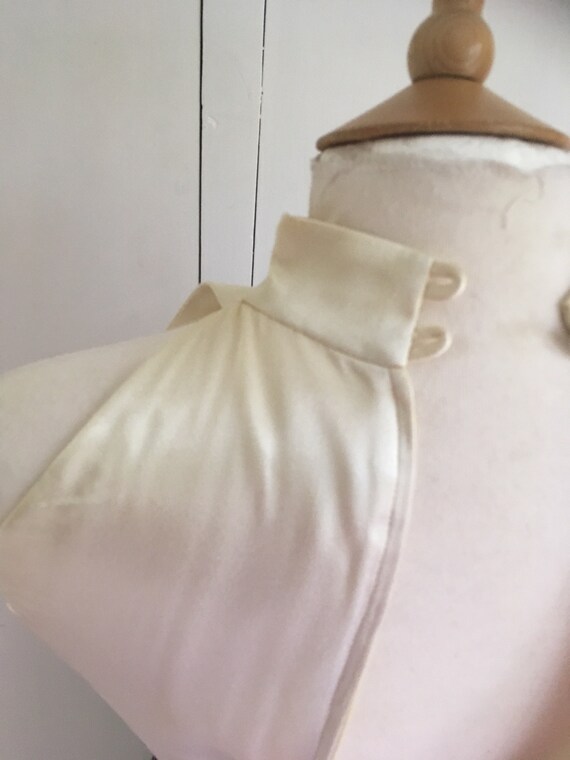 1960s High neck dress with Cream Satin bodice and… - image 3