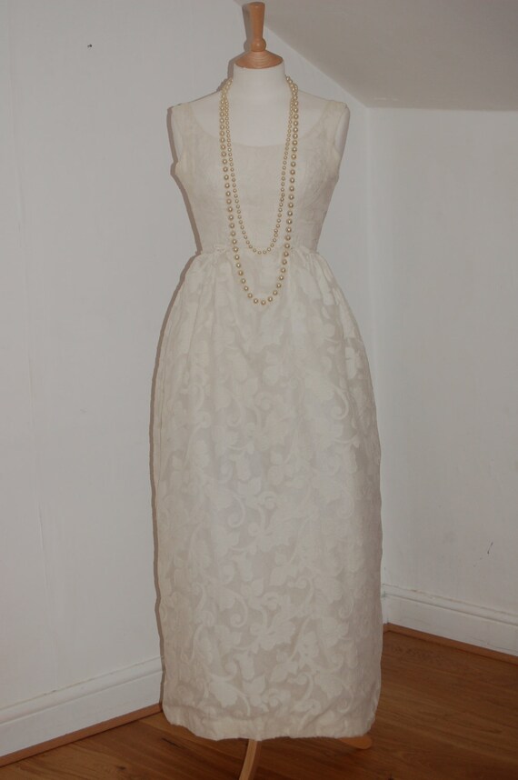Will Steinman Original long cream gown with sheer