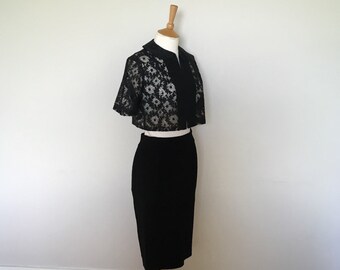 Gorgeous little black lace 1950s  bolero
