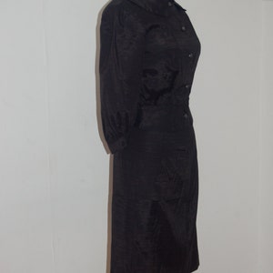 40's/50's shiny rayon skirt and jacket set with nipped waist, puff sleeve jacket image 3