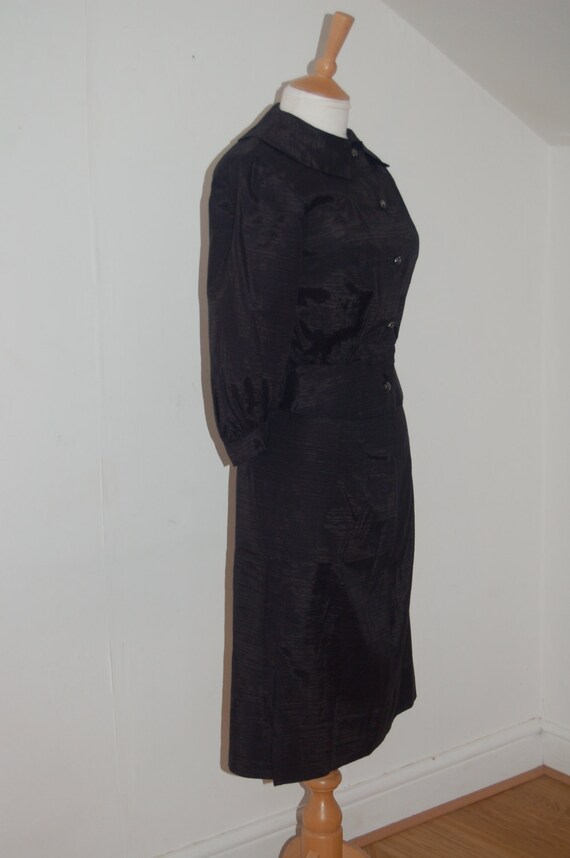 40's/50's shiny rayon skirt and jacket set with n… - image 3