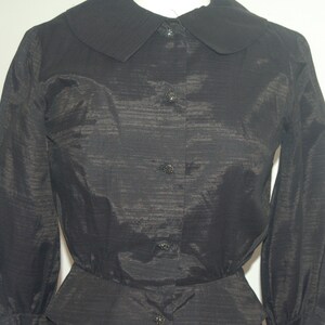 40's/50's shiny rayon skirt and jacket set with nipped waist, puff sleeve jacket image 4