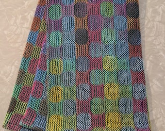 Handwoven Circles Towel - Vert Fonce