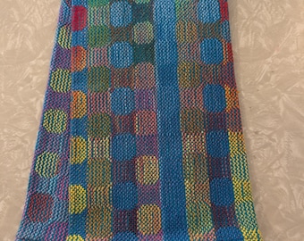 Handwoven Circles Towel - Peacock