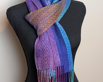 Handwoven and Hand Dyed Tencel Scarf