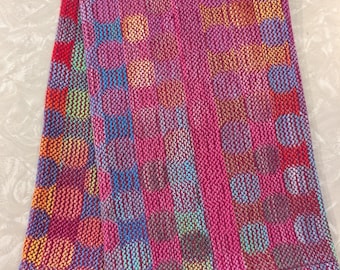 Handwoven Circles Towel - Cranberry