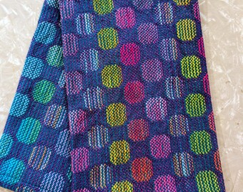 Handwoven Circles Towel - Peacock