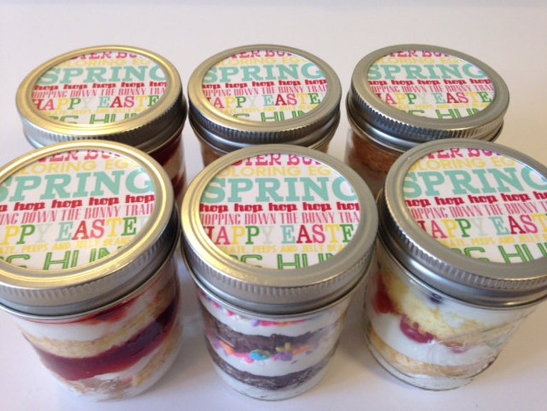 6 8oz Cupcakes In A JarMason JarsEasterHappy Etsy