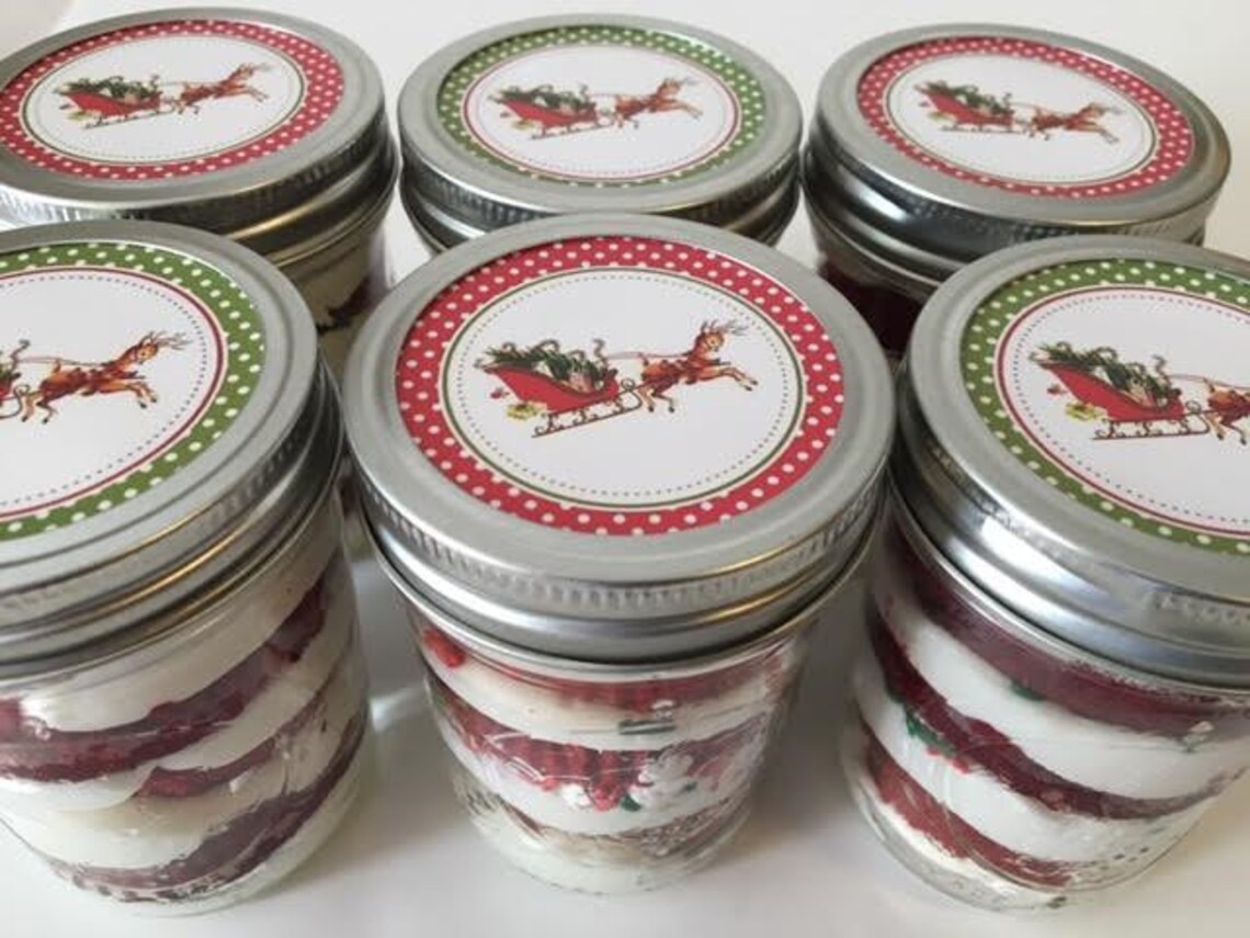 4 8oz Cupcakes In A JarMason JarsChristmasMerry Etsy