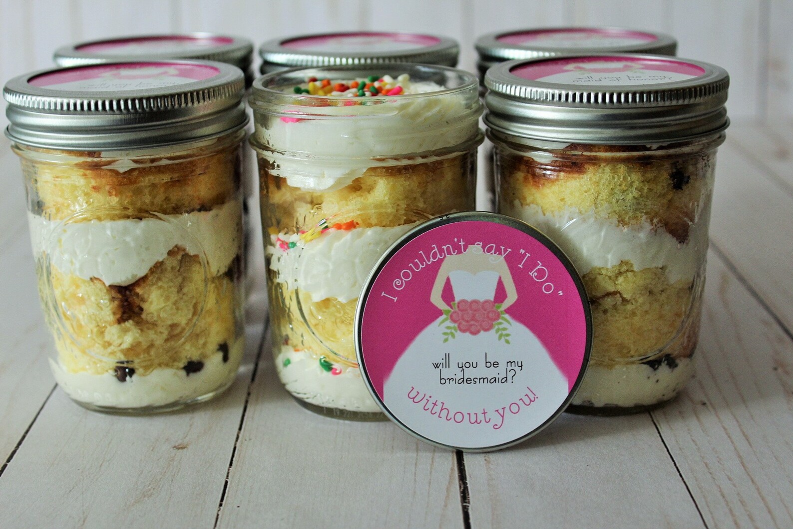 6 8oz Cupcakes In A JarMason JarsBridesmaidsMaid of Etsy