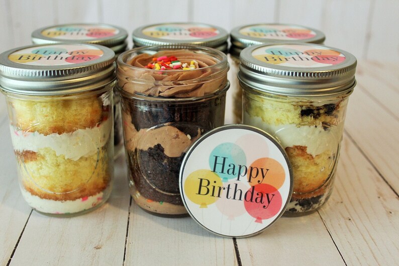 Happy Birthday Cupcake Jarscake Jarsbirthday Etsy