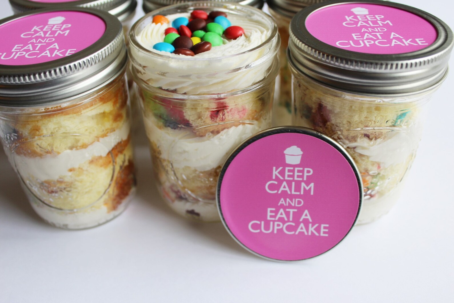 4 8oz Cupcakes in A Jarmason Jarskeep Calm & Eat A Etsy