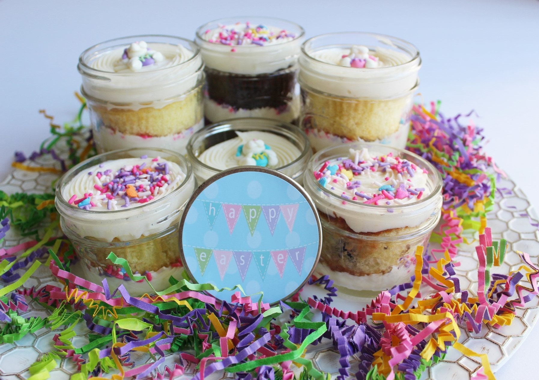 6 8oz Cupcakes In A JarMason JarsHappy EasterEaster Etsy