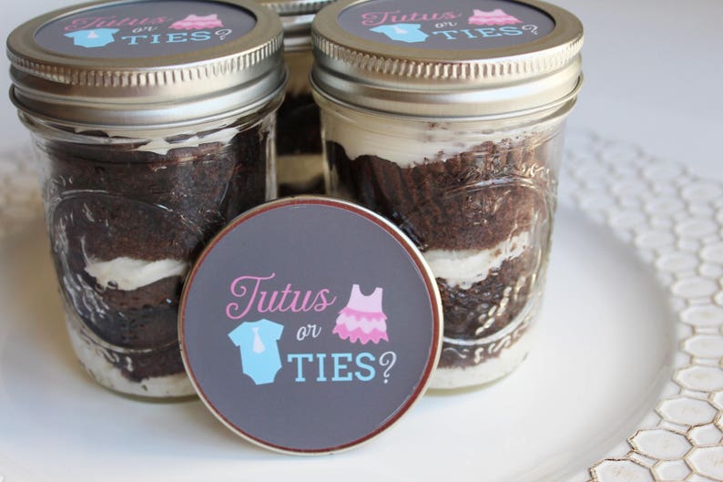 6 8oz Cupcakes In A Jar Mason Jars Gender Reveal Gender Etsy