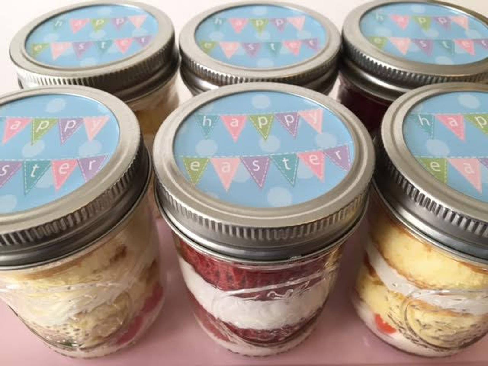 6 8oz Cupcakes In A JarMason JarsHappy EasterEaster Etsy