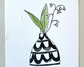 super seconds Lily of the Valley original monoprint