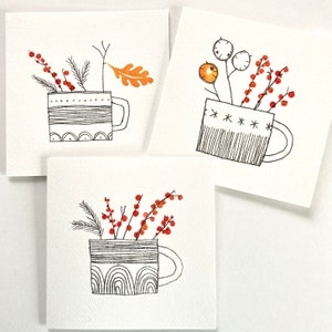 Des tasses de joie hivernale festive, des cartes de vœux de Noël pour toutes les occasions.