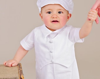 Seth Christening Outfit Romper, Newborn