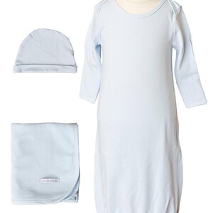 Boys Unisex Three-Piece Bamboo Layette Set - Blue Or White