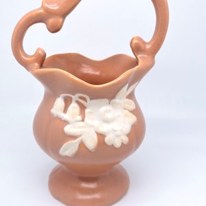 Antique Weller Basket Vase, Cameo Vase, Pottery Vase, Signed Weller Vase