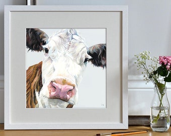 Hereford Cow Art Print