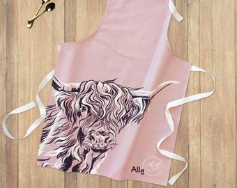 Highland Cow Apron for Adults