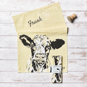 Yellow Calf Tea Towel