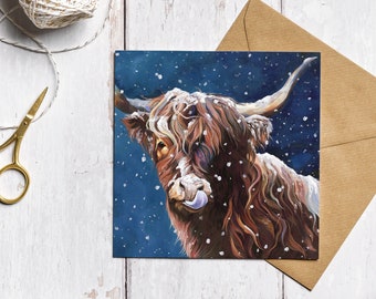 Highland Cow Christmas Card