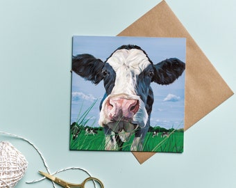 Black and White Dairy Cow Card