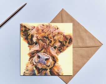 Highland Cow Birthday Card
