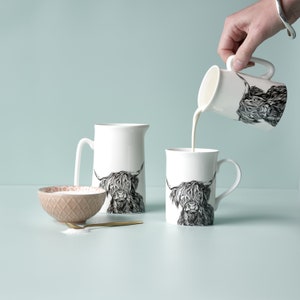 Highland Cow Cream and Milk Jug image 1