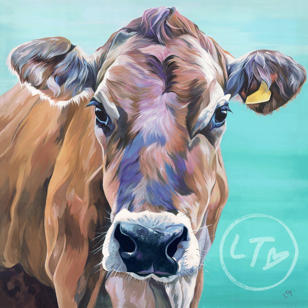 Jersey Cow Limited Edition Art Print Melody Cow Painting Etsy UK