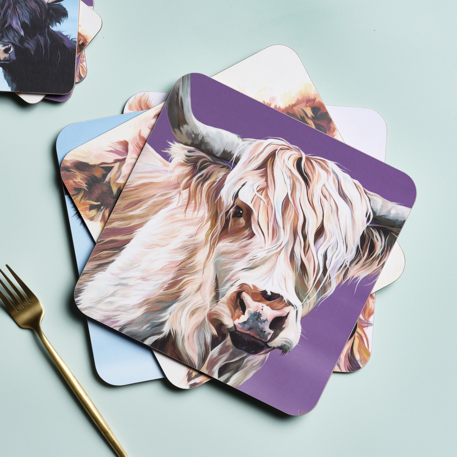 New Highland Cow Placemats & Coasters Etsy