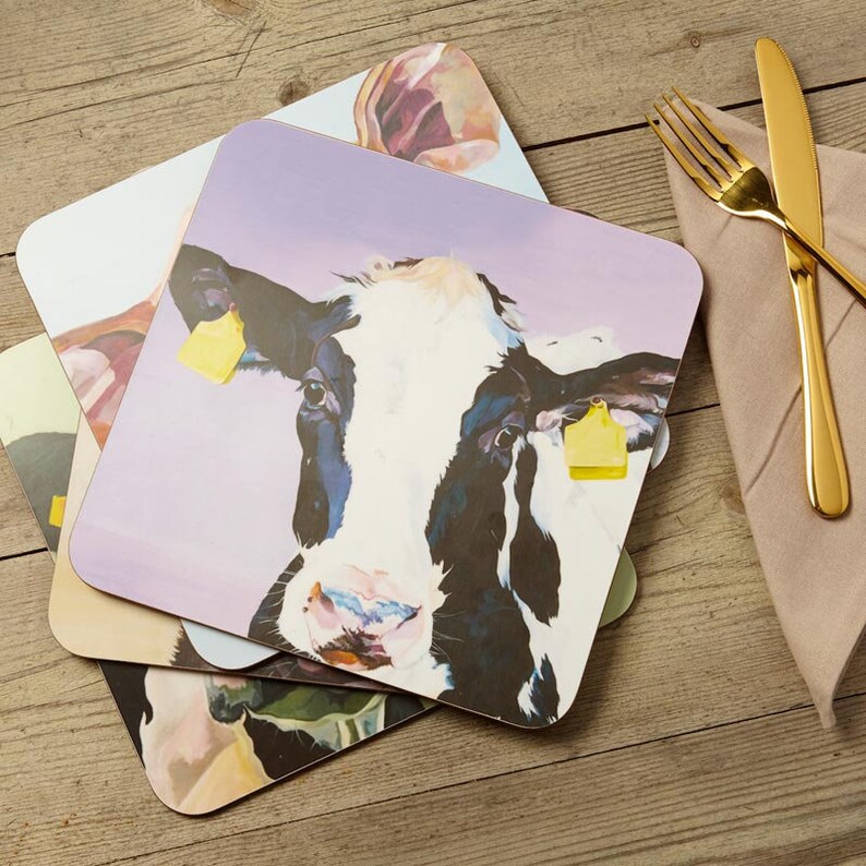 Fun Cow Placemats & Coasters set of 4 Etsy
