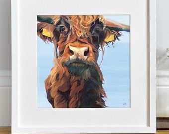 Framed Hairy Highland Cow Print