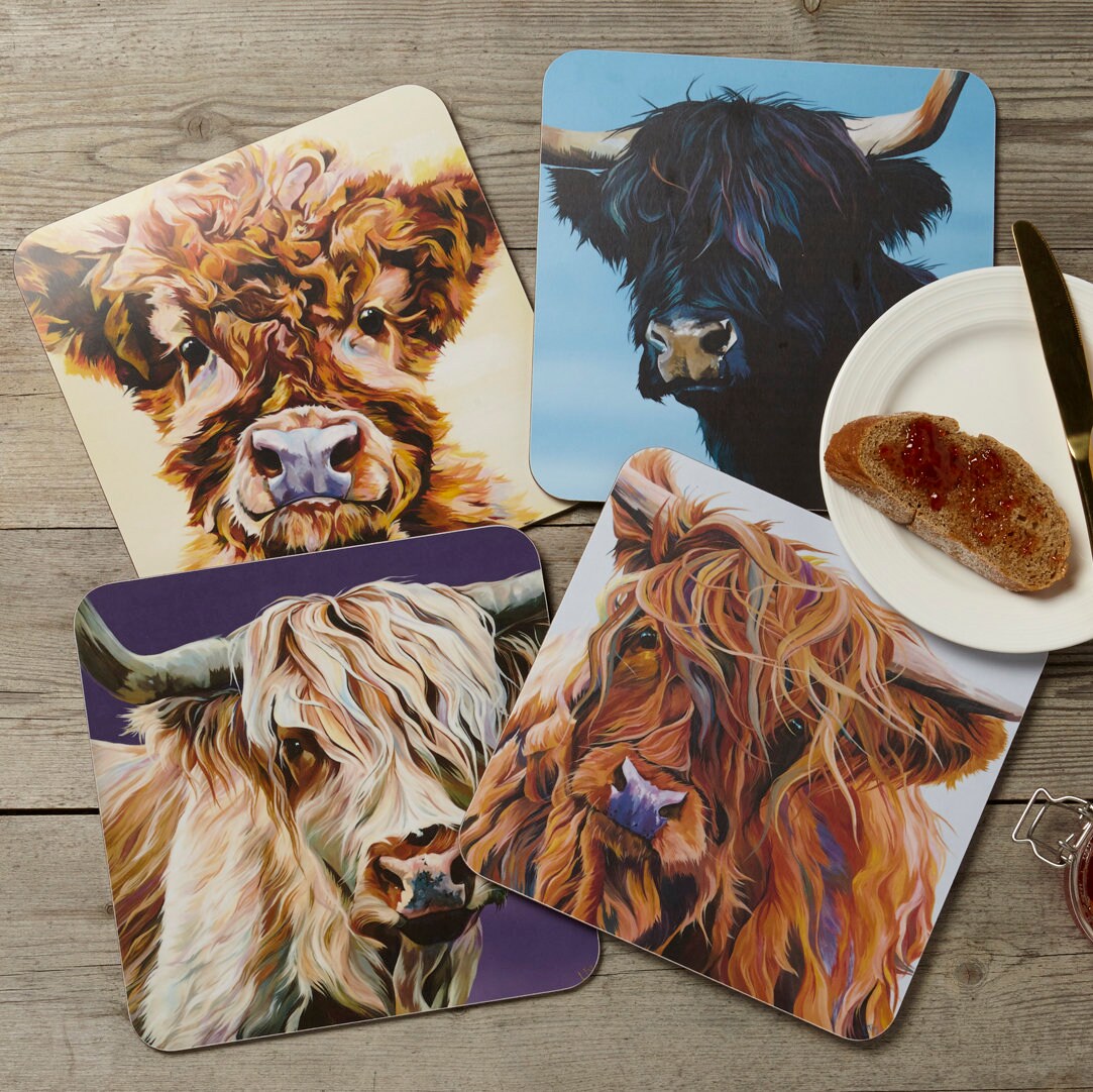 New Highland Cow Placemats & Coasters Etsy
