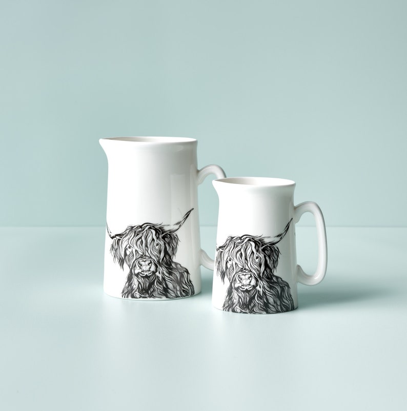 Highland Cow Cream and Milk Jug image 3