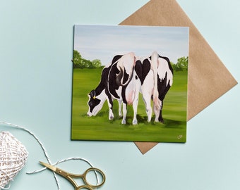 Cow Love Card, Cow wedding card for country wedding, Valentine&#39;s Card, Anniversary Card for Farmer