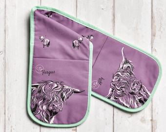 Highland Cow Oven Gloves