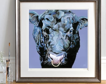 Black Angus Bull Print
