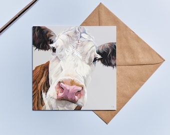Hereford Cow Greetings Card
