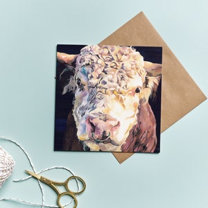 Hereford Bull Card voor hem - Bull Vaderdag Card - Card voor papa