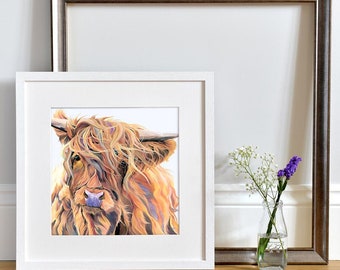 Framed Highland Cow Print 'Scarlett'